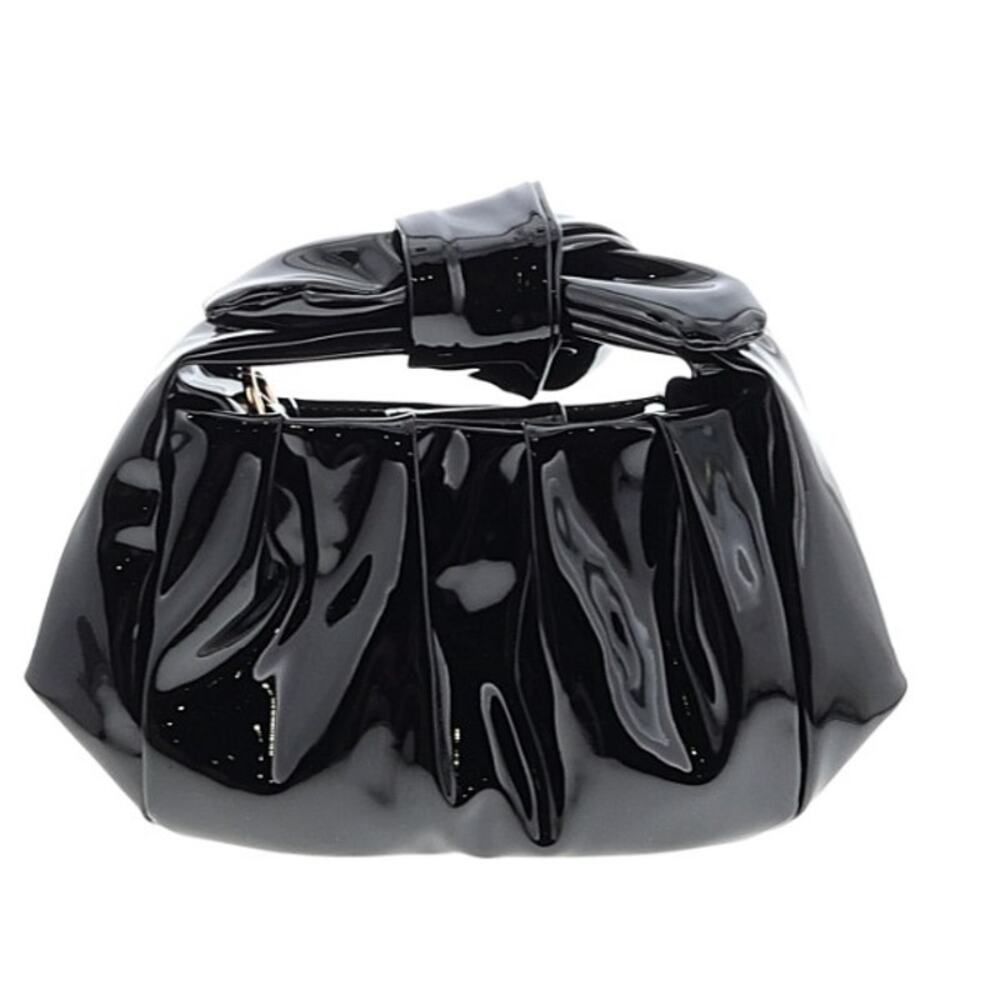 Anthropologie 2023 Black Patent Bow Purse NWT